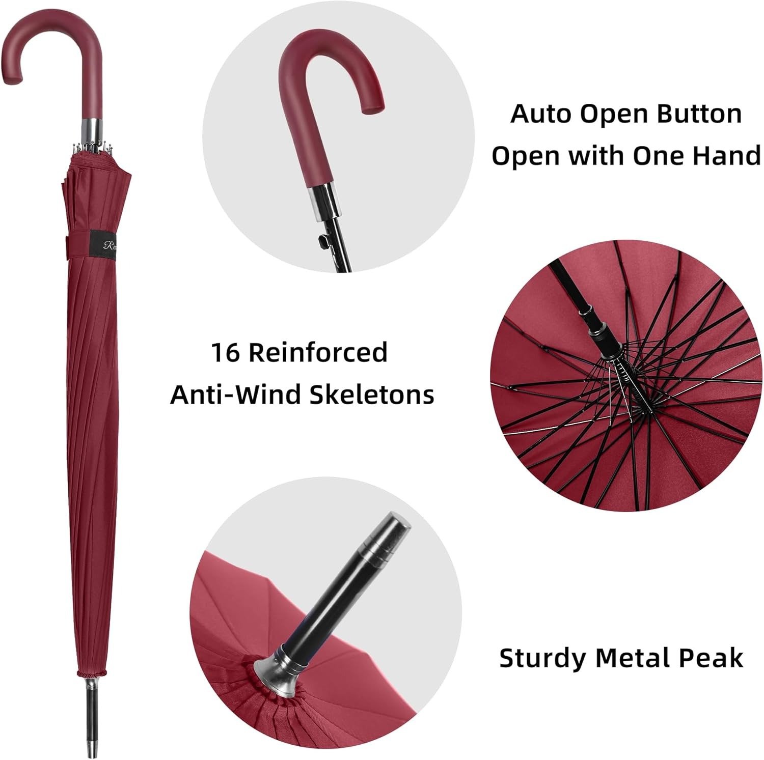 16k golf umbrella with j handle wind resistant 3