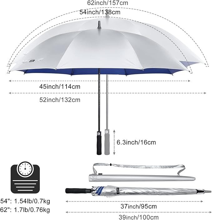 5462 inch silver coated golf umbrella 2