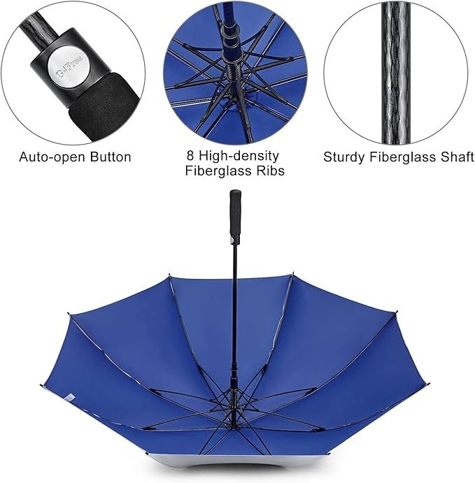 5462 inch silver coated golf umbrella 4