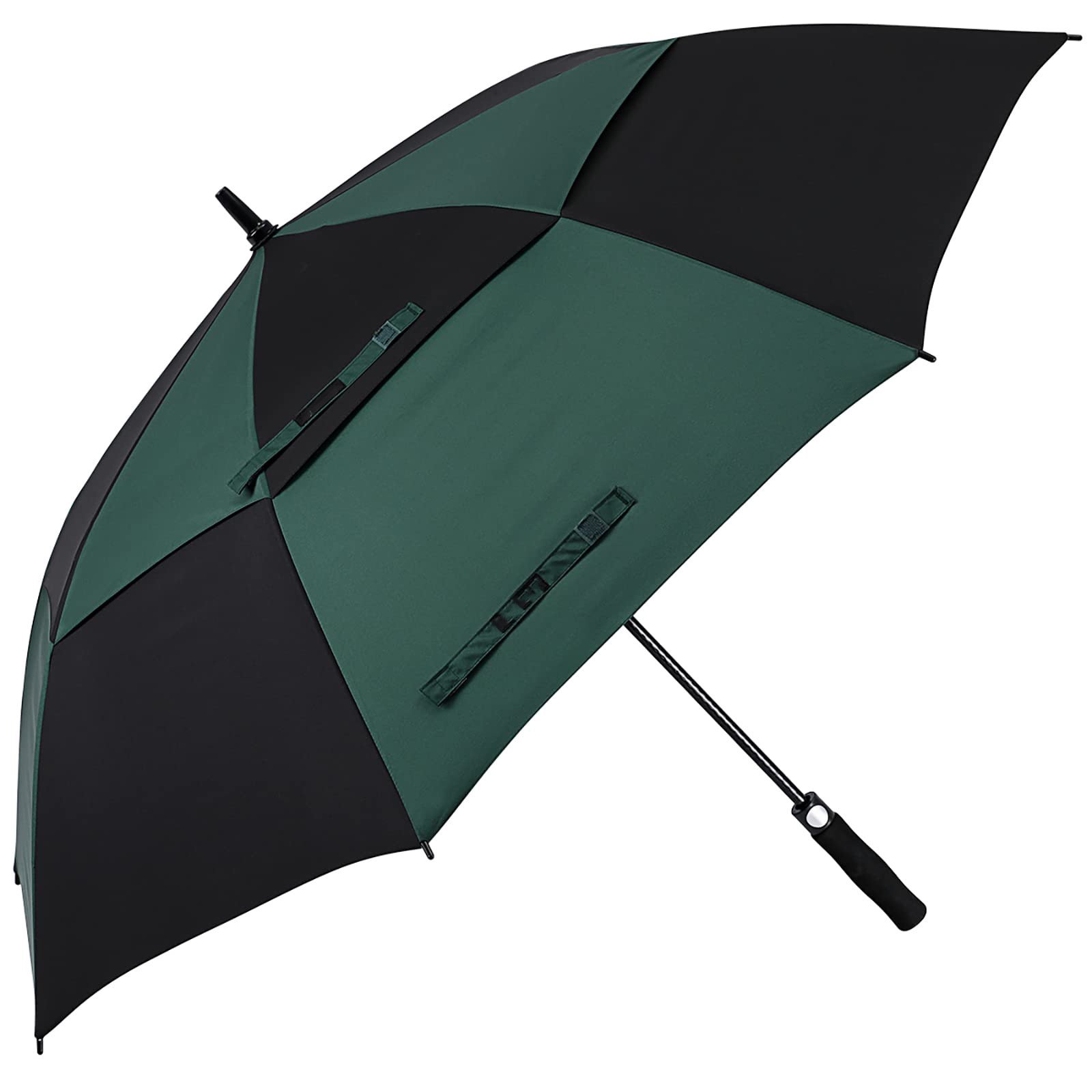 two layers golf umbrella black green