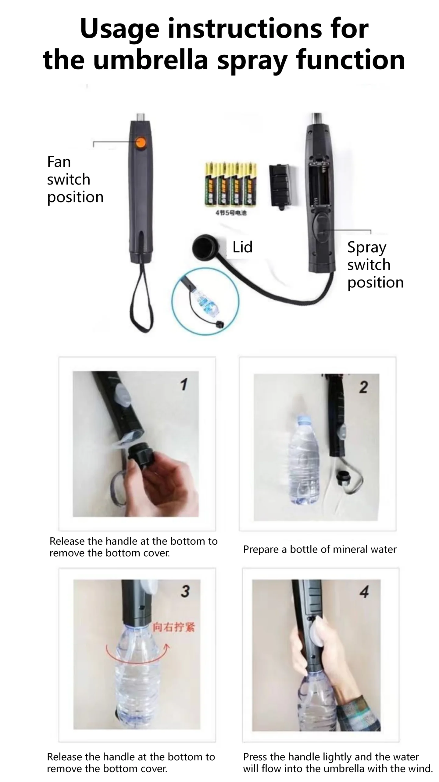 with fan umbrella, with portable charger 3