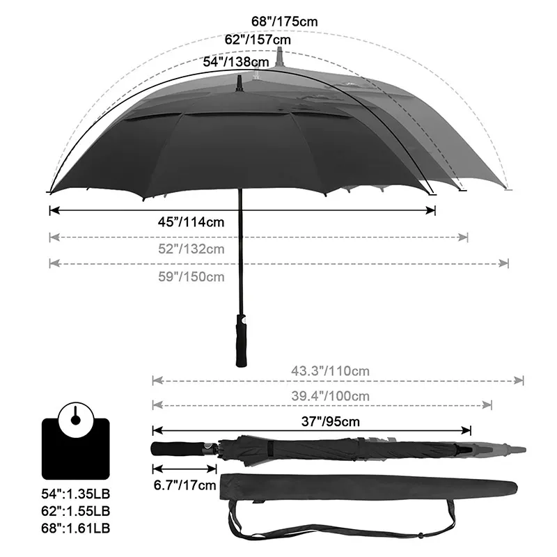 double canopy golf umbrella