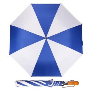 27 Inch auto open 2 folding wooden handle golf umbrella
